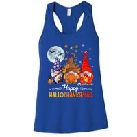 Halloween Thanksgiving Christmas Happy Hallothanksmas Gnomes Funny Gift Women's Racerback Tank