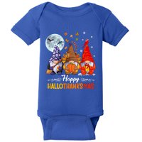 Halloween Thanksgiving Christmas Happy Hallothanksmas Gnomes Funny Gift Baby Bodysuit