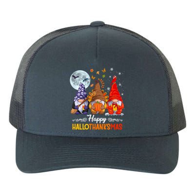 Halloween Thanksgiving Christmas Happy Hallothanksmas Gnomes Funny Gift Yupoong Adult 5-Panel Trucker Hat