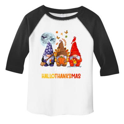 Halloween Thanksgiving Christmas Happy Hallothanksmas Gnomes Funny Gift Toddler Fine Jersey T-Shirt