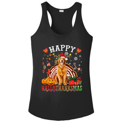 Halloween Thanksgiving Christmas Golden Retriever Xmas Gift Ladies PosiCharge Competitor Racerback Tank