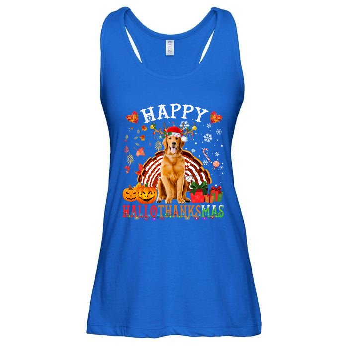 Halloween Thanksgiving Christmas Golden Retriever Xmas Gift Ladies Essential Flowy Tank