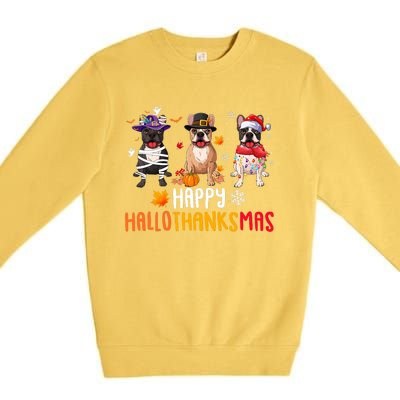 Halloween Thanksgiving Christmas Funny French Bulldog Dogs Premium Crewneck Sweatshirt