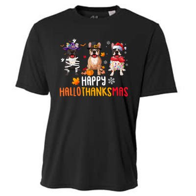 Halloween Thanksgiving Christmas Funny French Bulldog Dogs Cooling Performance Crew T-Shirt