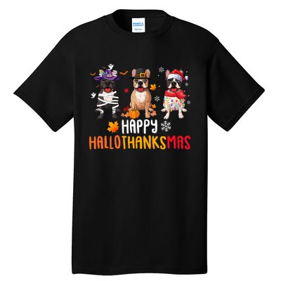 Halloween Thanksgiving Christmas Funny French Bulldog Dogs Tall T-Shirt