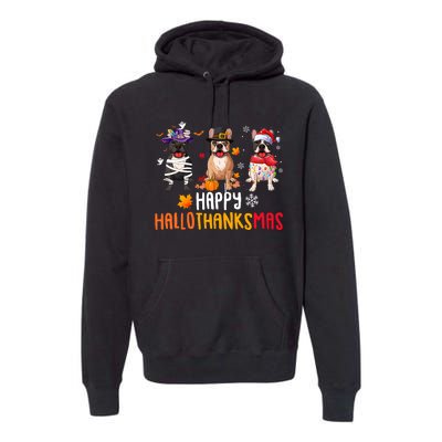 Halloween Thanksgiving Christmas Funny French Bulldog Dogs Premium Hoodie