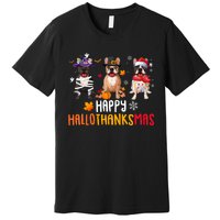 Halloween Thanksgiving Christmas Funny French Bulldog Dogs Premium T-Shirt