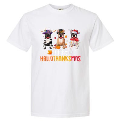 Halloween Thanksgiving Christmas Funny French Bulldog Dogs Garment-Dyed Heavyweight T-Shirt