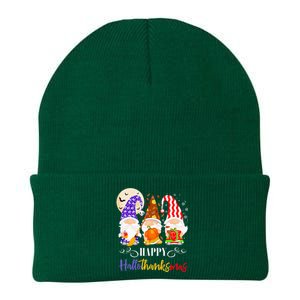 Halloween Thanksgiving Christmas Gnome Happy Hallothanksmas Knit Cap Winter Beanie