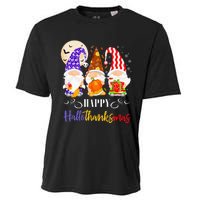 Halloween Thanksgiving Christmas Gnome Happy Hallothanksmas Cooling Performance Crew T-Shirt