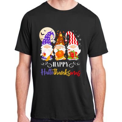 Halloween Thanksgiving Christmas Gnome Happy Hallothanksmas Adult ChromaSoft Performance T-Shirt