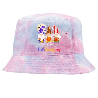 Halloween Thanksgiving Christmas Gnome Happy Hallothanksmas Tie-Dyed Bucket Hat