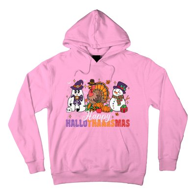 Halloween Thanksgiving Christmas Happy Hallothanksmas Hoodie