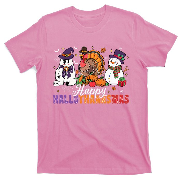 Halloween Thanksgiving Christmas Happy Hallothanksmas T-Shirt