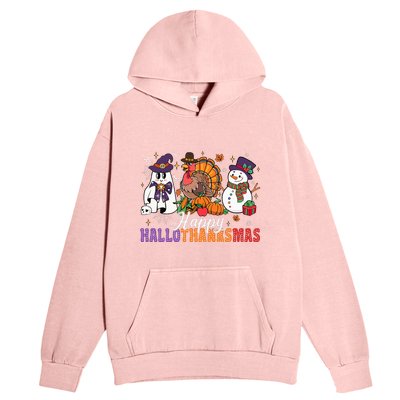 Halloween Thanksgiving Christmas Happy Hallothanksmas Urban Pullover Hoodie