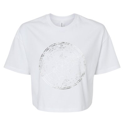 Human Transmutation Circle Silver Grunge Bella+Canvas Jersey Crop Tee