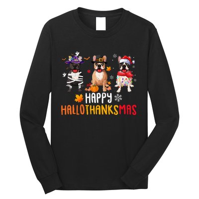 Halloween Thanksgiving Christmas Funny French Bulldog Dogs Long Sleeve Shirt