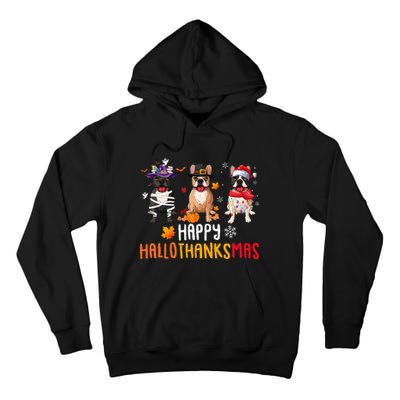 Halloween Thanksgiving Christmas Funny French Bulldog Dogs Tall Hoodie