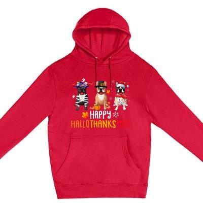 Halloween Thanksgiving Christmas Funny French Bulldog Dogs Premium Pullover Hoodie