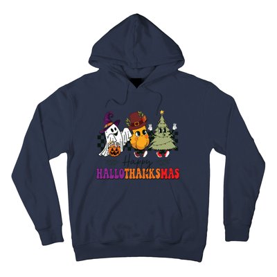 Halloween Thanksgiving Christmas Halloween Thanksgivi Happy Hallothanksmas Hoodie