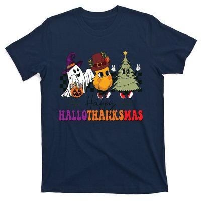 Halloween Thanksgiving Christmas Halloween Thanksgivi Happy Hallothanksmas T-Shirt