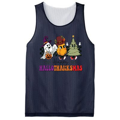 Halloween Thanksgiving Christmas Halloween Thanksgivi Happy Hallothanksmas Mesh Reversible Basketball Jersey Tank