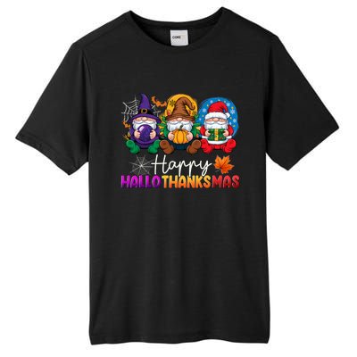 Halloween Thanksgiving Christmas Happy Hallothanksmas Gnomes Tall Fusion ChromaSoft Performance T-Shirt