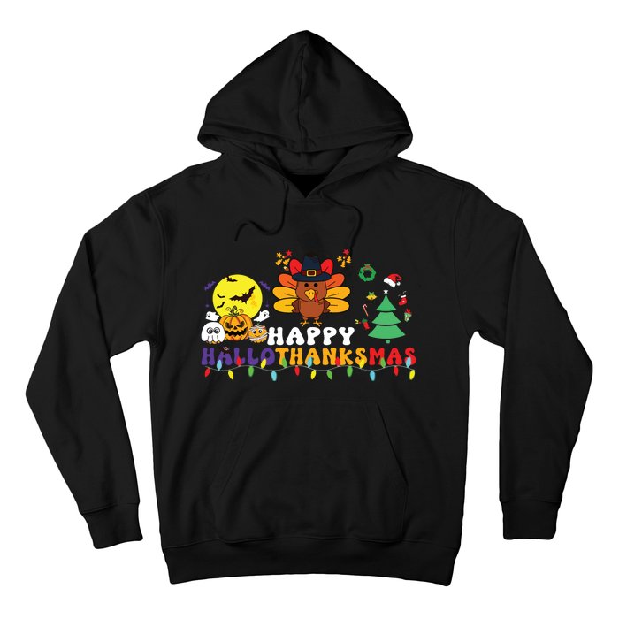 Halloween Thanksgiving Christmas Turkey Happy Hallothanksmas Hoodie