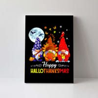 Halloween Thanksgiving Christmas Happy Hallothanksmas Gnomes Canvas