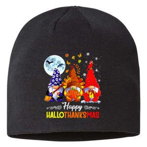 Halloween Thanksgiving Christmas Happy Hallothanksmas Gnomes Sustainable Beanie