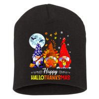 Halloween Thanksgiving Christmas Happy Hallothanksmas Gnomes Short Acrylic Beanie