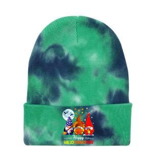 Halloween Thanksgiving Christmas Happy Hallothanksmas Gnomes Tie Dye 12in Knit Beanie