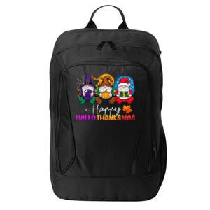 Halloween Thanksgiving Christmas Happy Hallothanksmas Gnomes City Backpack