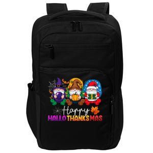 Halloween Thanksgiving Christmas Happy Hallothanksmas Gnomes Impact Tech Backpack