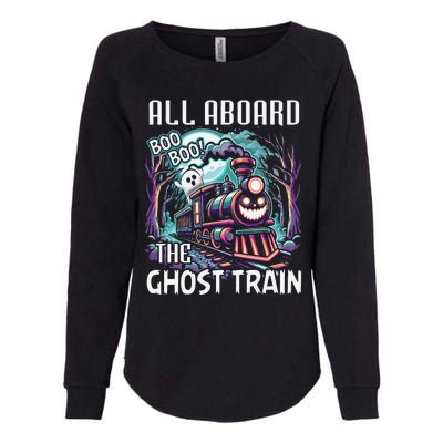 Halloween Train Choo Cho Locomotive All Aboard Railroad Womens California Wash Sweatshirt