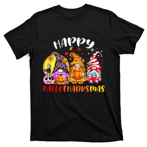 Halloween Thanksgiving Christmas Happy HalloThanksMas Gnomes T-Shirt