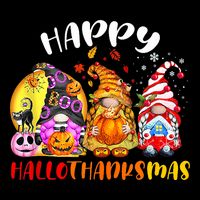 Halloween Thanksgiving Christmas Happy HalloThanksMas Gnomes Impact Tech Backpack