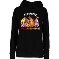 Halloween Thanksgiving Christmas Happy HalloThanksMas Gnomes Womens Funnel Neck Pullover Hood