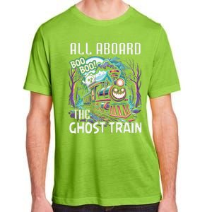 Halloween Train Choo Cho Locomotive All Aboard Railroad Adult ChromaSoft Performance T-Shirt