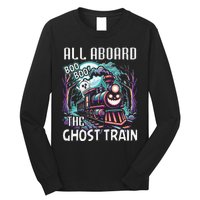 Halloween Train Choo Cho Locomotive All Aboard Railroad Long Sleeve Shirt