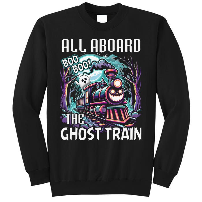 Halloween Train Choo Cho Locomotive All Aboard Railroad Sweatshirt