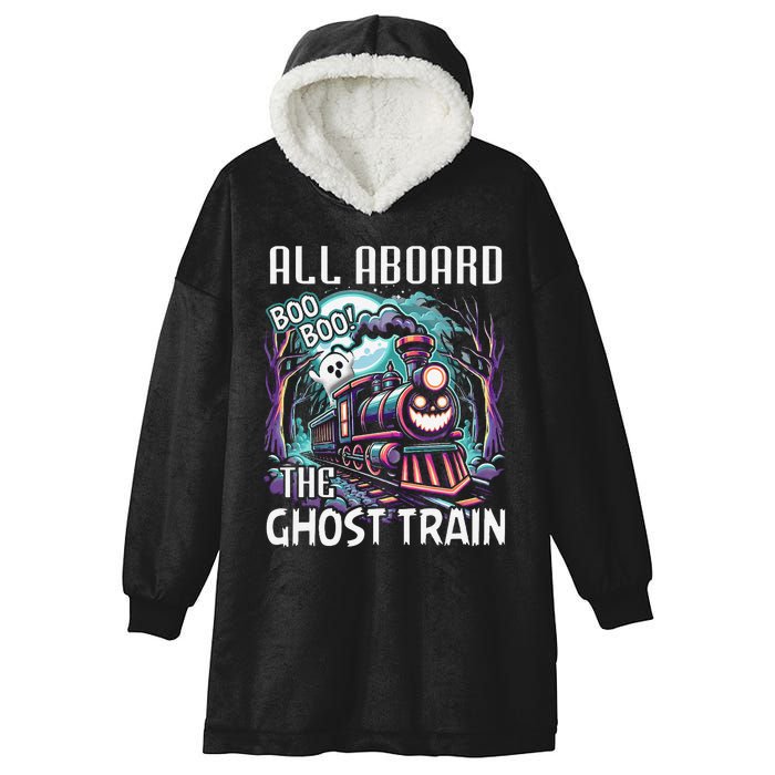 Halloween Train Choo Cho Locomotive All Aboard Railroad Hooded Wearable Blanket