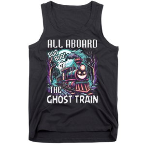 Halloween Train Choo Cho Locomotive All Aboard Railroad Tank Top