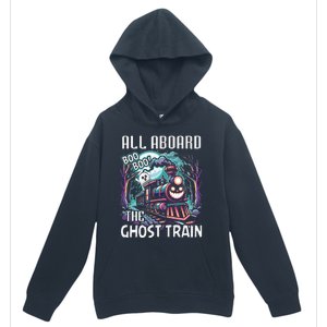 Halloween Train Choo Cho Locomotive All Aboard Railroad Urban Pullover Hoodie