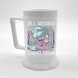 Halloween Train Choo Cho Locomotive All Aboard Railroad Beer Stein