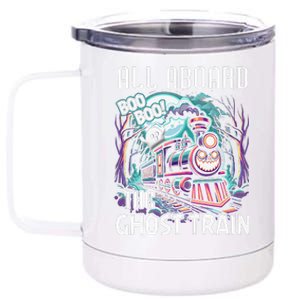 Halloween Train Choo Cho Locomotive All Aboard Railroad 12 oz Stainless Steel Tumbler Cup