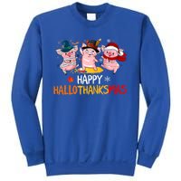 Halloween Thanksgiving Christmas Happy Hallothanksmas Pigs Sweatshirt