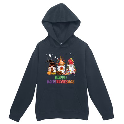 Halloween Thanksgiving Christmas Happy Hallothanksmas Gnomes Urban Pullover Hoodie