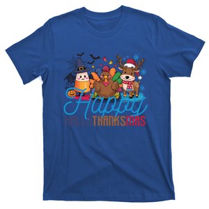 Halloween Thanksgiving Christmas Happy Hallothanksmas Gift T-Shirt