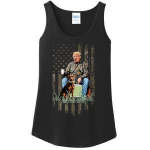 Hunting Trump Camouflage Usa Flag Duck Hunting Season Maga Ladies Essential Tank